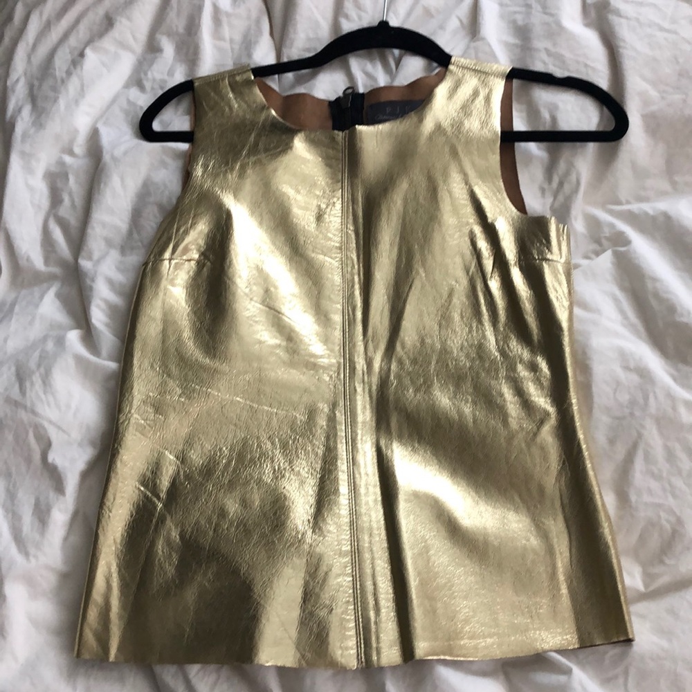 Gold Leather Tank XS
